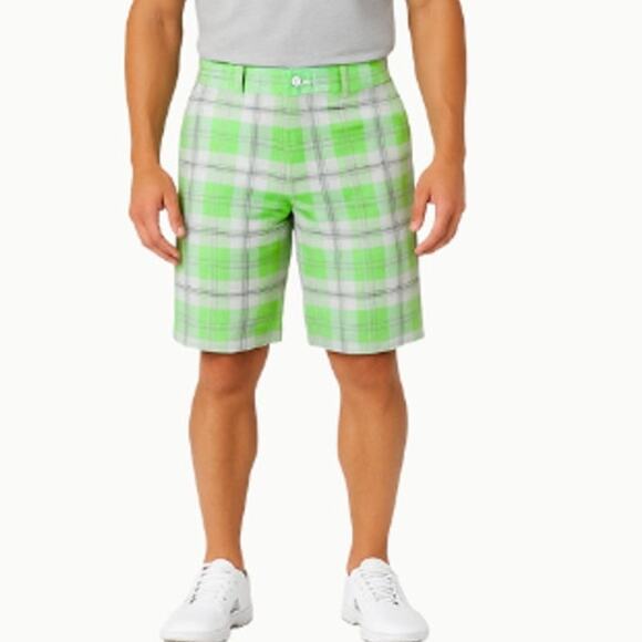 Nike Golf Tour Performance Dri-FIT Shorts in Green Plaid – EUC Size 33 - Picture 1 of 6